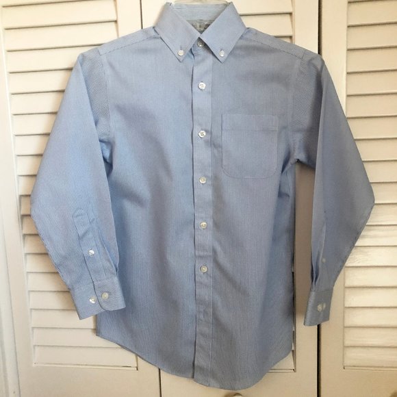 Boys Button Down Blue & White Checked - Picture 1 of 6